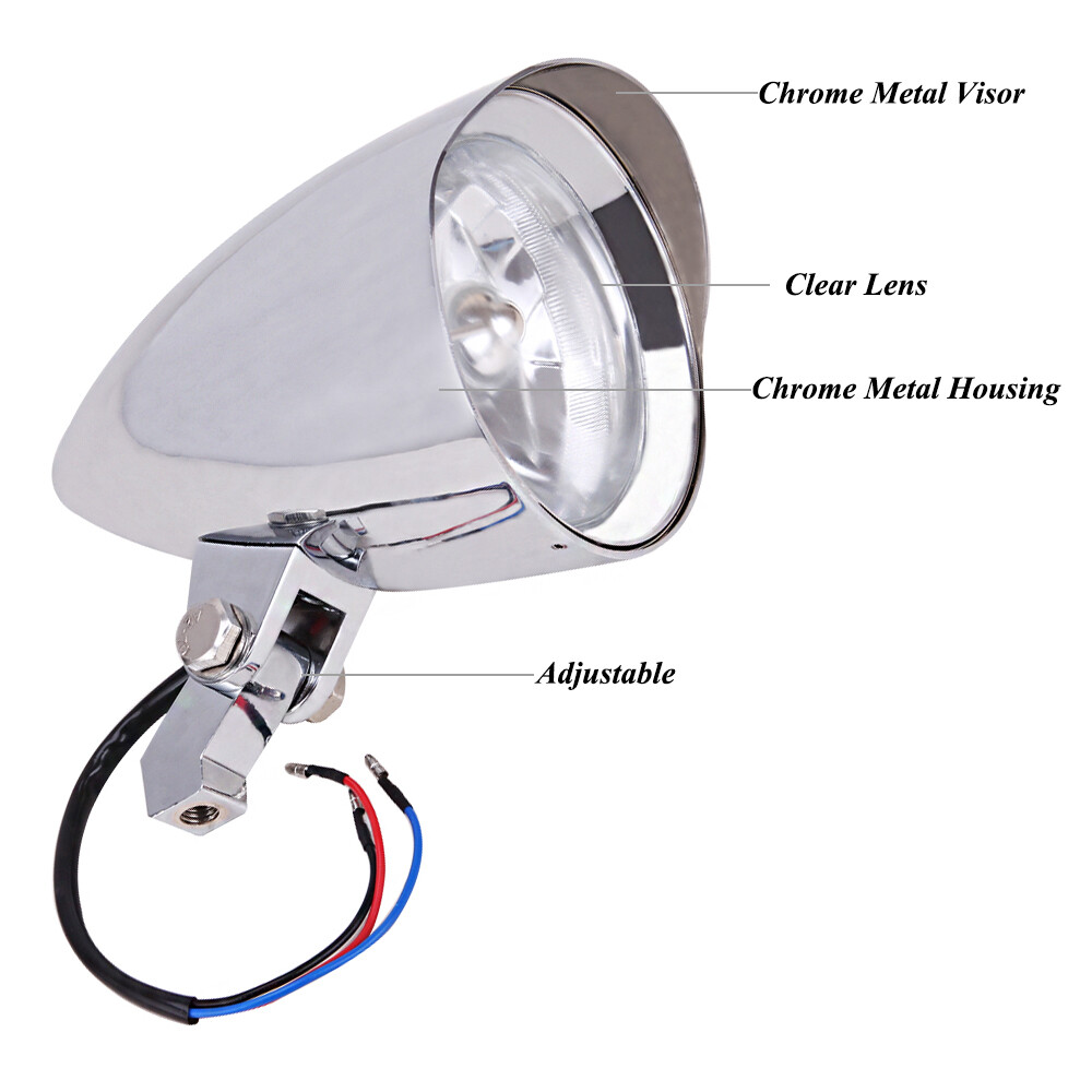 Chrome / Black Headlight Lamp Assembly fit for Sportster XL1200 Dyna Big Twins