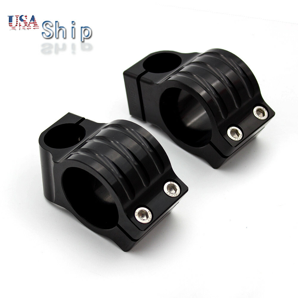 CNC Black 51mm Regular Fork Tube Clip Ons Handlebars Mounts Handle Bar Clamp
