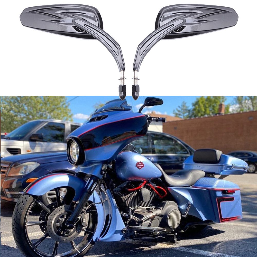 For Harley Street Glide Special Touring Black Motorcycle Rear View Side Mirrors