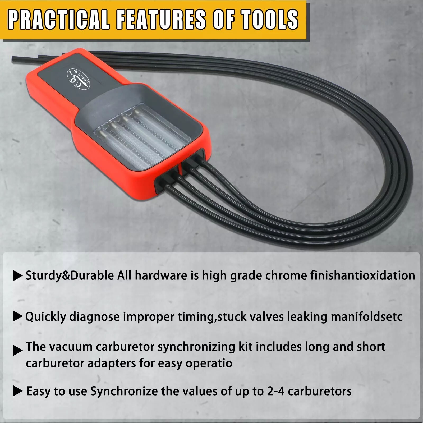 4 Cylinder Carburetor & Carb Balance Synchronizer Gauge for Motorcycle Universal