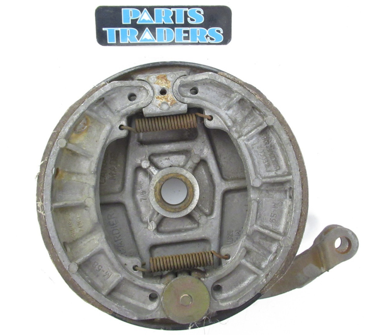 Vintage Can-Am Front Brake Backing Plate Assembly With Shoes M-236