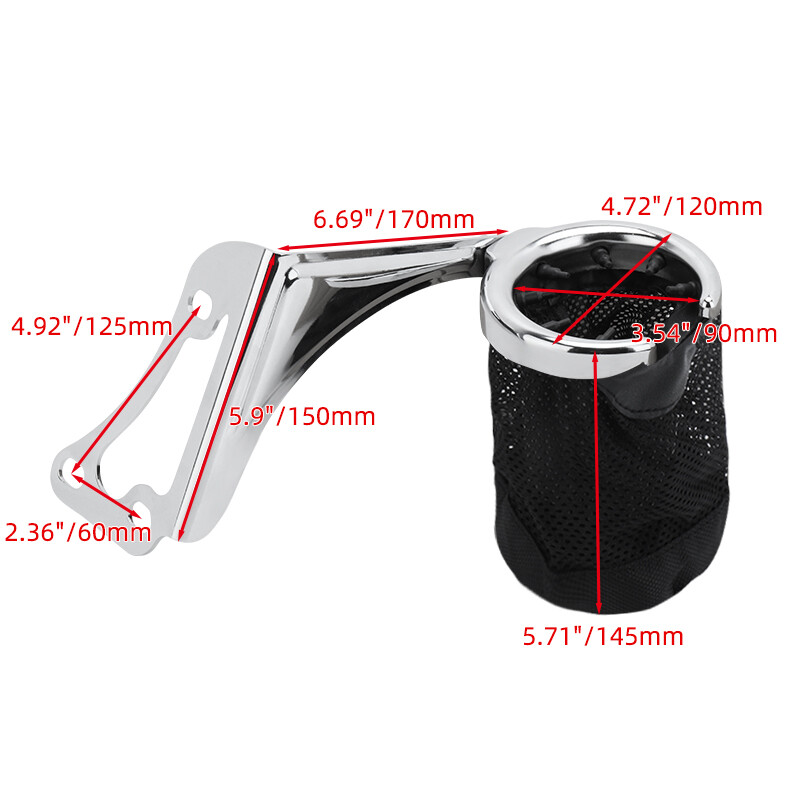 Rear Drink Cup Holder Passenger For Harley Tri Glide Electra Glide 1997-2013
