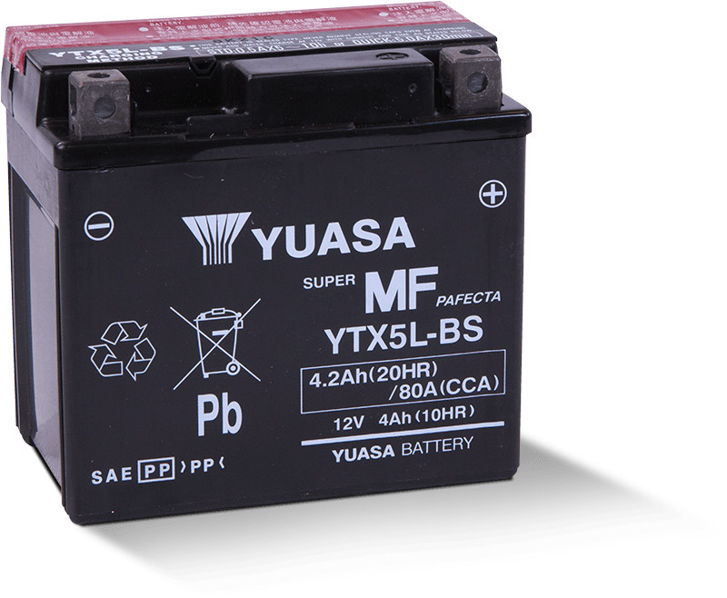 Yuasa YTX5L-BS Powersports AGM Battery – Fits Honda TRX & NPS Models