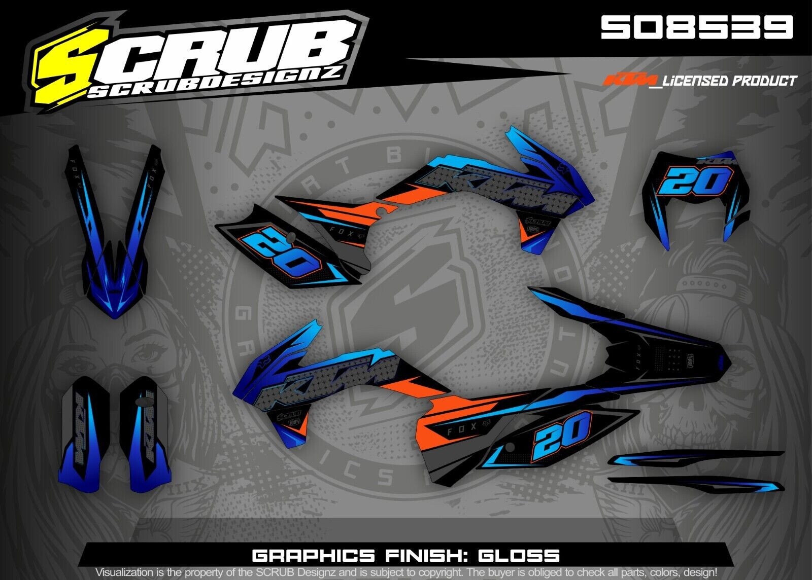 Graphics Kit KTM EXC 2014 2015 2016 125 200 250 350 450 500 Decals Stickers