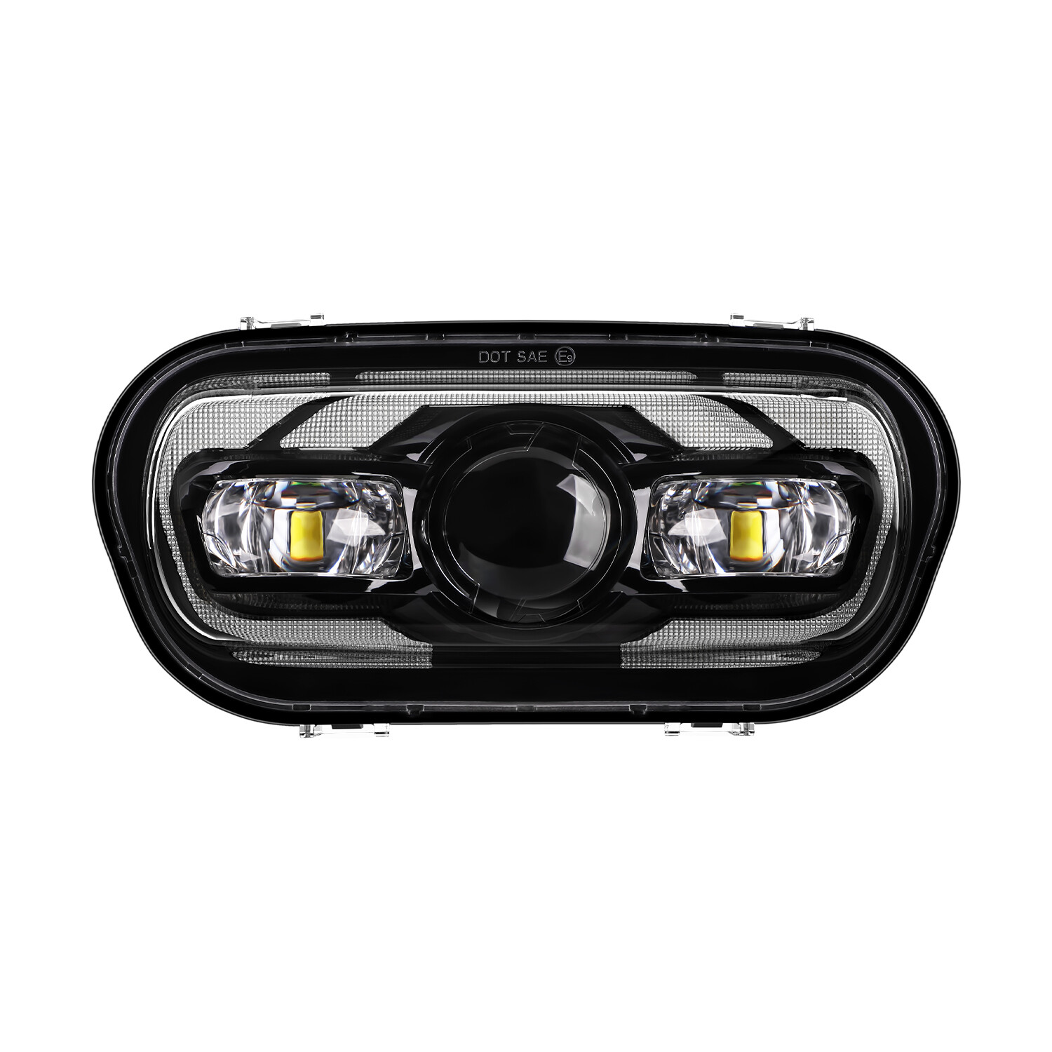 New DOT LED Halo Headlight Projector Hi/Lo Beam DRL For Harley Fat Bob 2008-2019