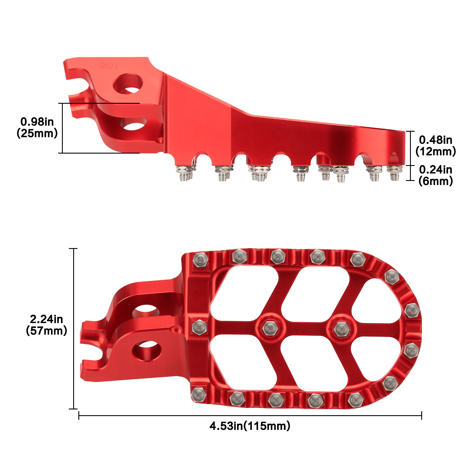 Red Dirt Bike Rest Pedal Foot Pegs For Honda CR125 CR250 CRF150R CRF250R CRF450R