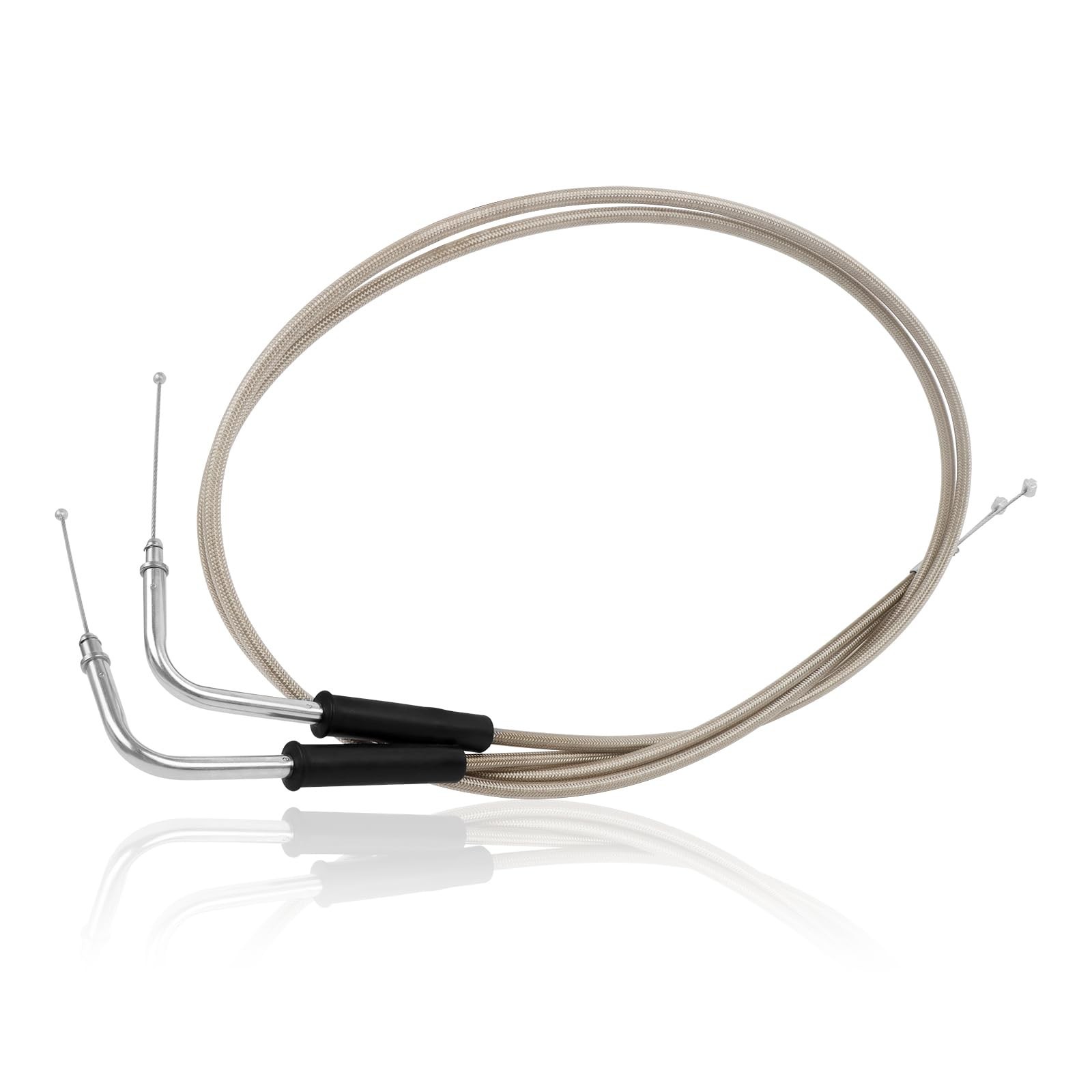 Motorcycle Throttle Idle Cable Kit, 51″ Braided Stainless Steel for Harley Touri