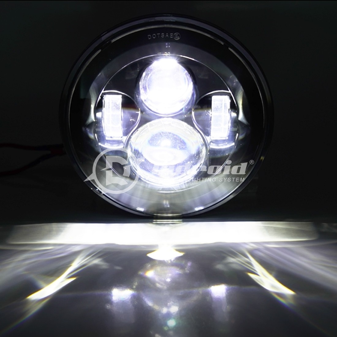 7″ inch LED Projector Headlight H4 Hi/Low Beam For Harley-Davidson Street Glide
