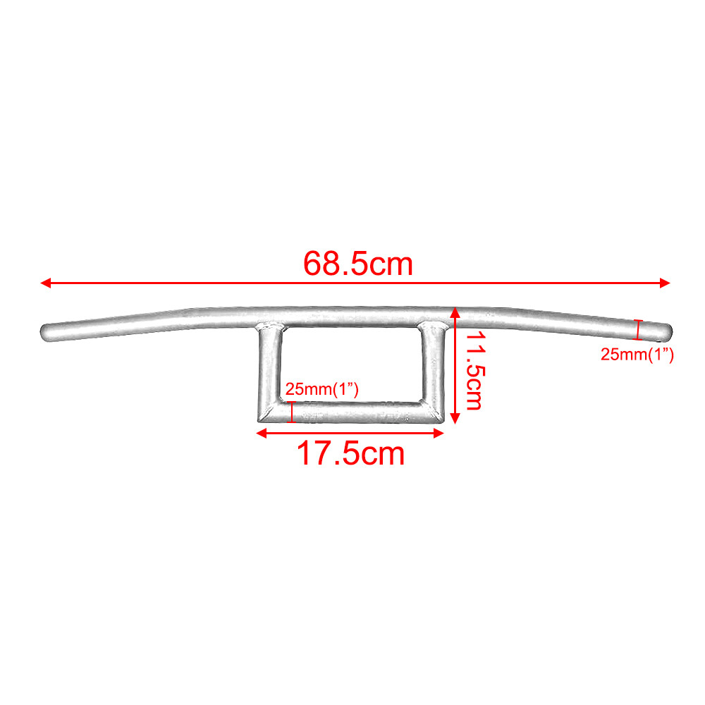1″ 25mm Motorcycle Drag Z-Bar Pullback Handlebar For Bobber Suzuki Honda Chrome