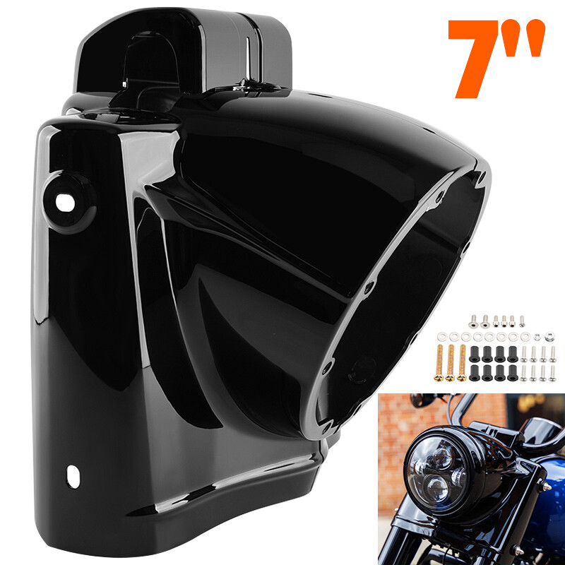 7” Round Headlight Nacelle Cover For Harley Touring Road King Classic FLHRC