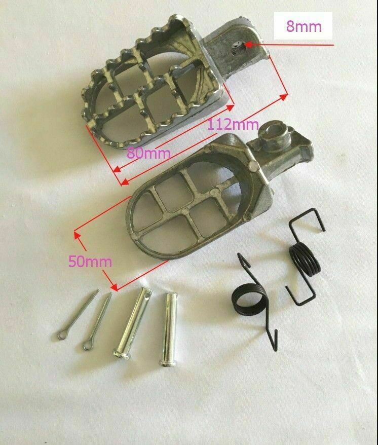 Footrest For Honda XR100R 1985-2004 XR100 1981-1984 Dirt Bike (Aluminum Sliver)