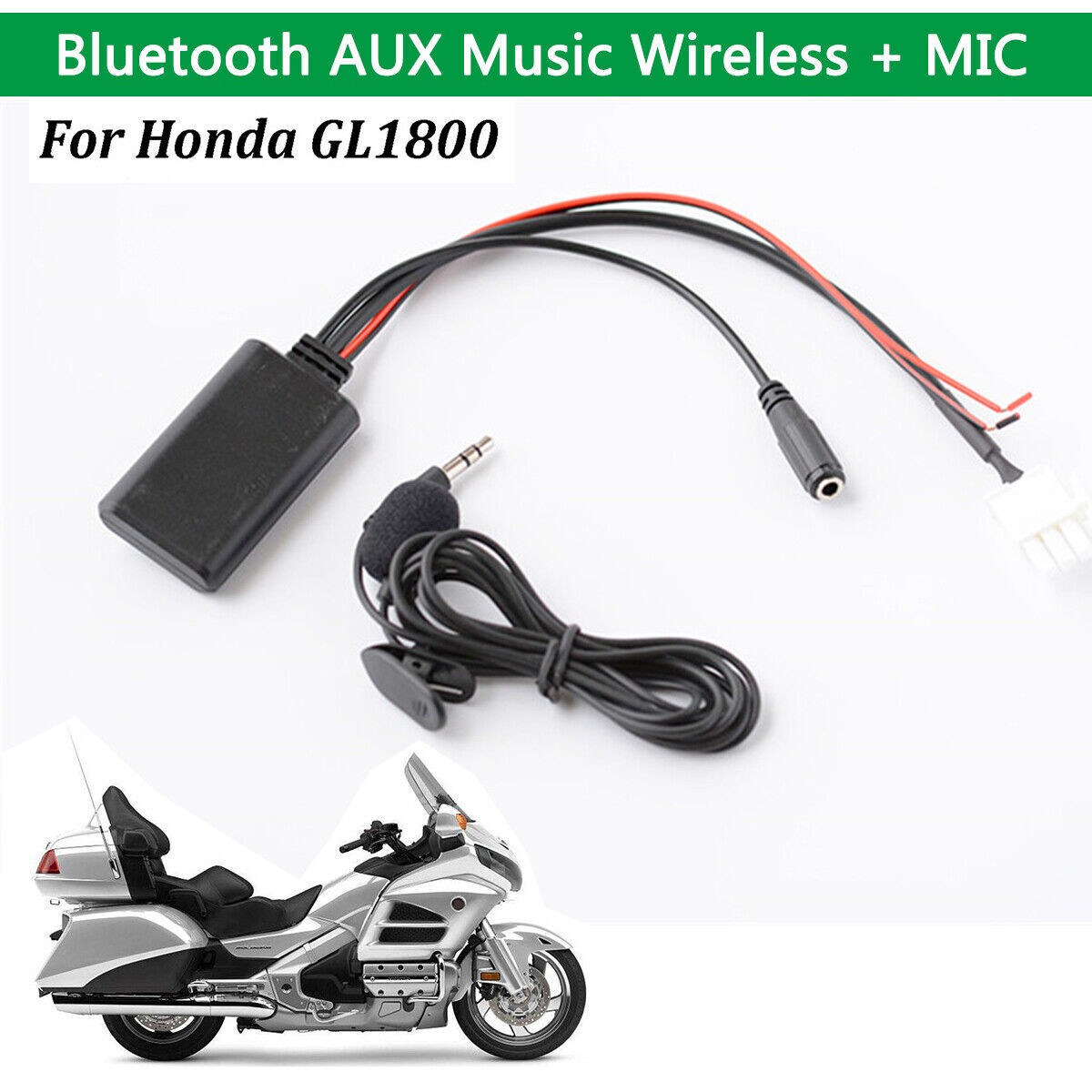 Bluetooth 5.0 AUX Music + Microphone For Honda Goldwing GL1800 Wireless Music