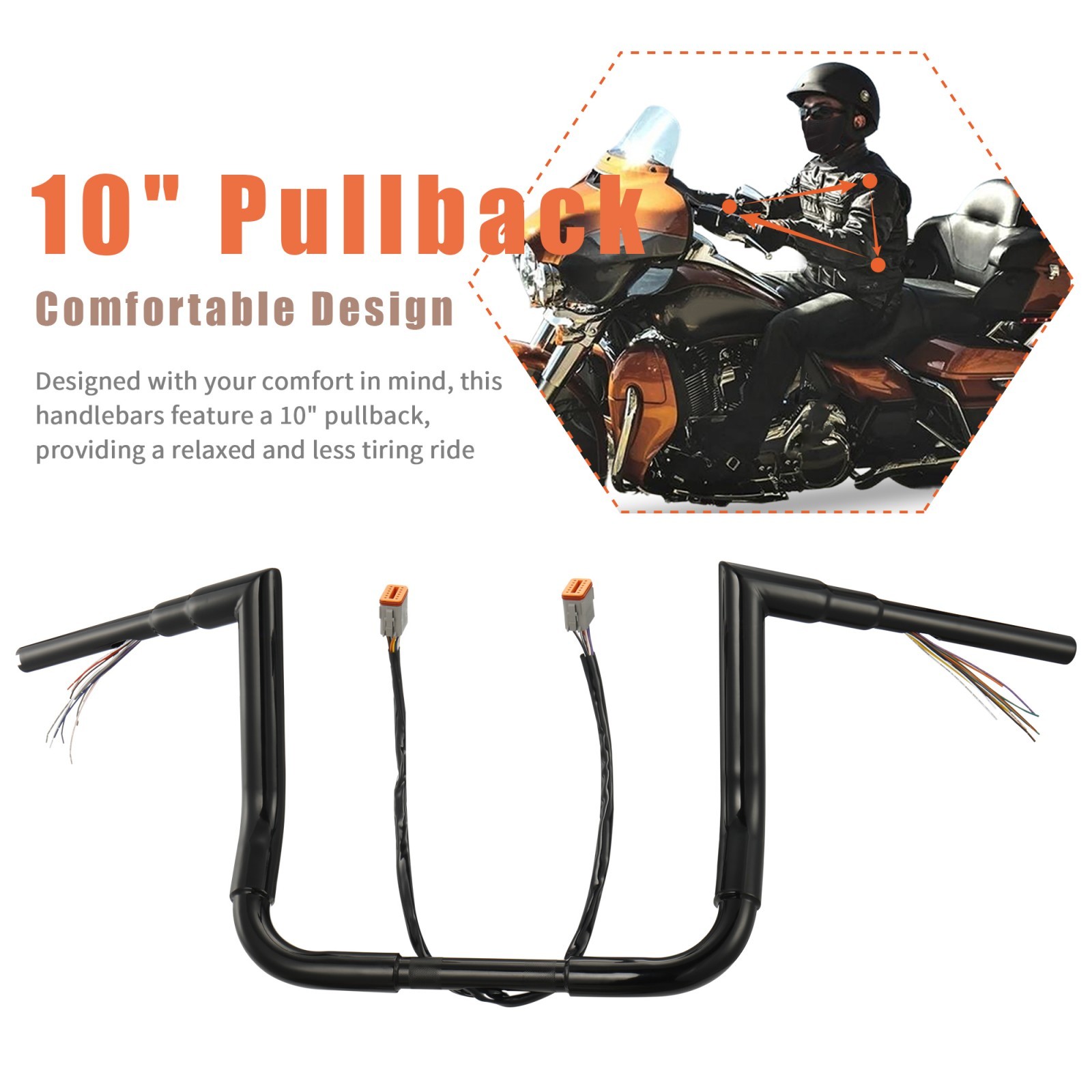 Prewired Handlebar for Harley 1996-2006 Street Glide Classic 1.5″ Fat 14″ Rise