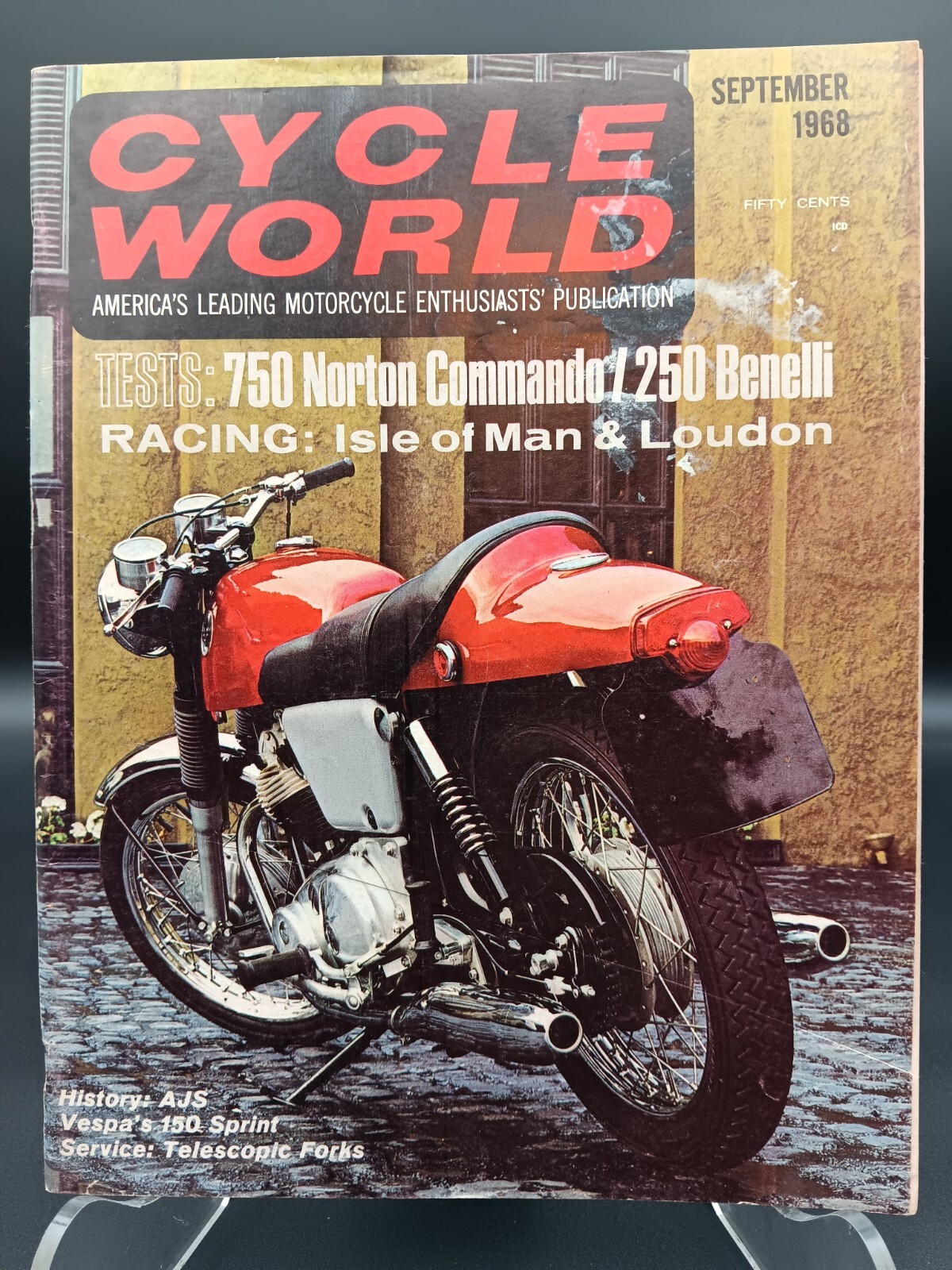 September 1968 CYCLE WORLD MAGAZINE Norton 750 Vespa 150 Sprint Benelli Cuda 250