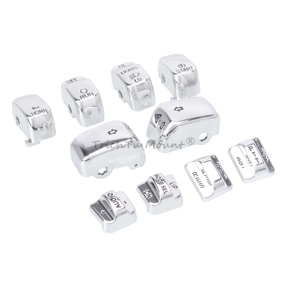 Chrome Switch Housing Cover Set Aluminum&Plastic For Harley Touring CVO 96-13