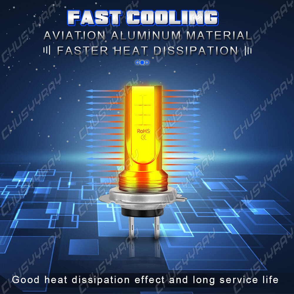 Pair H7 LED Headlight Bulbs Conversion Kit Super High/Low Beam 8000LM 6000K 100W