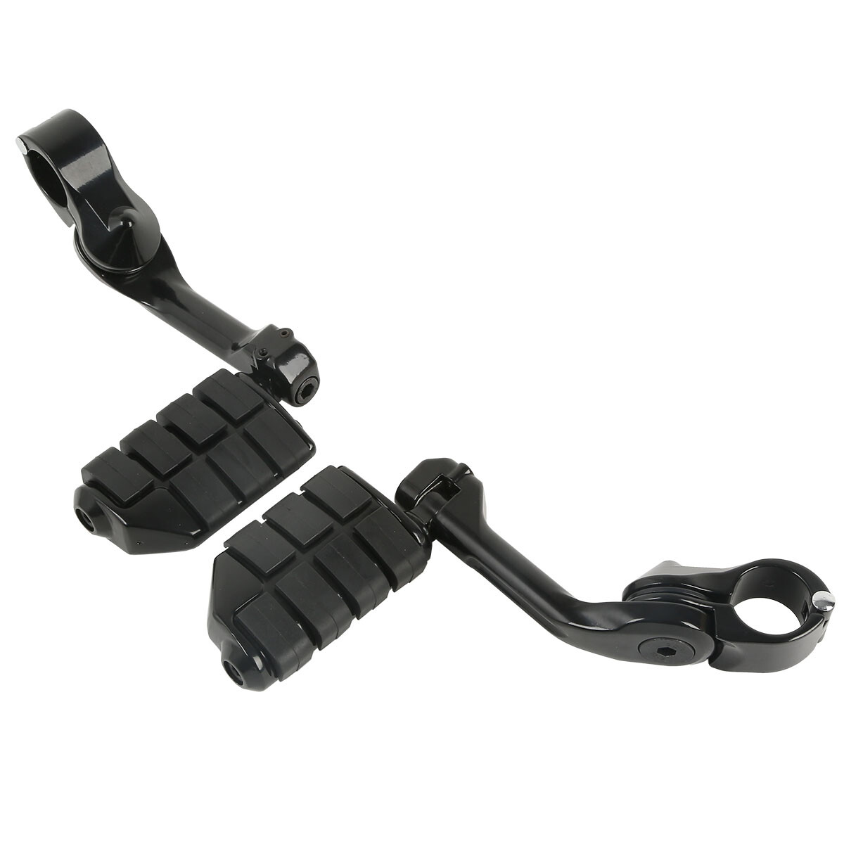 1.25″ 32mm Highway Engine Guards Long Angled Foot Pegs Mount Clamps For Harley