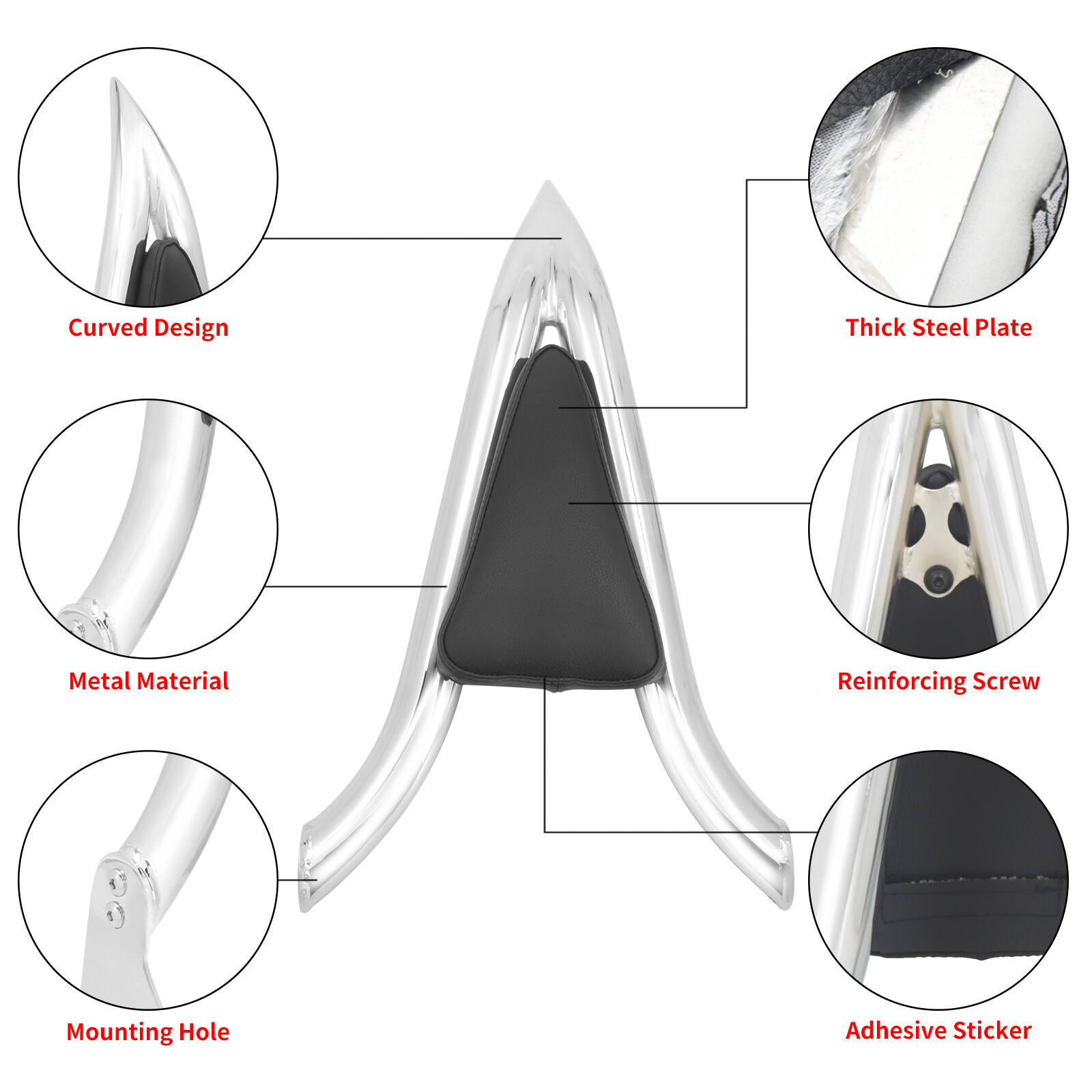 Chrome Passenger Backrest Detachable Sissy Bar Fit For Harley Touring CVO 97-08