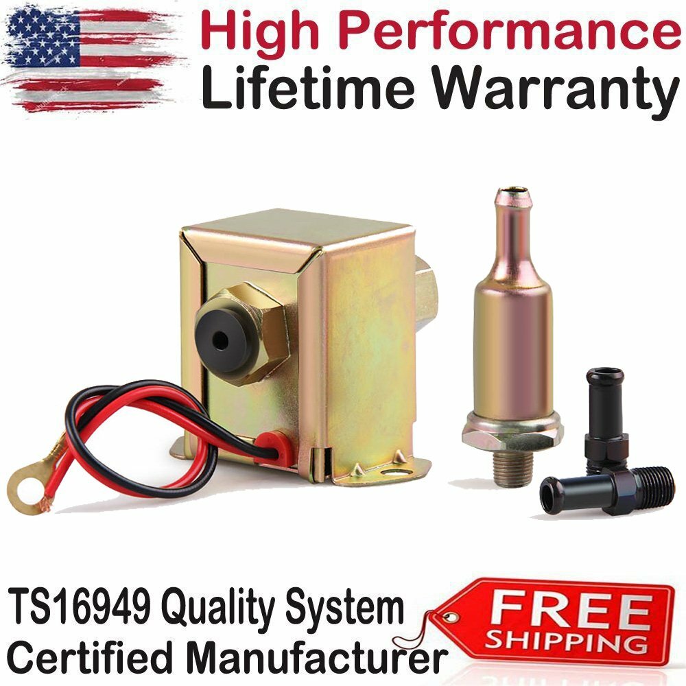 12V Standard Universal Electric Fuel Pump Gas Diesel 4-7 PSI Low Pressure 1-2A