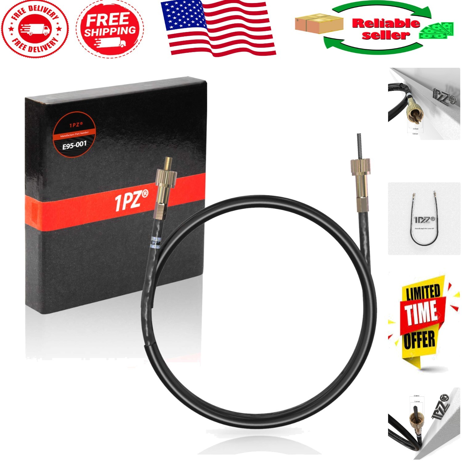 Speedometer Cable for Kawasaki Motorcycles – 37 Inch Easy Install Replacement