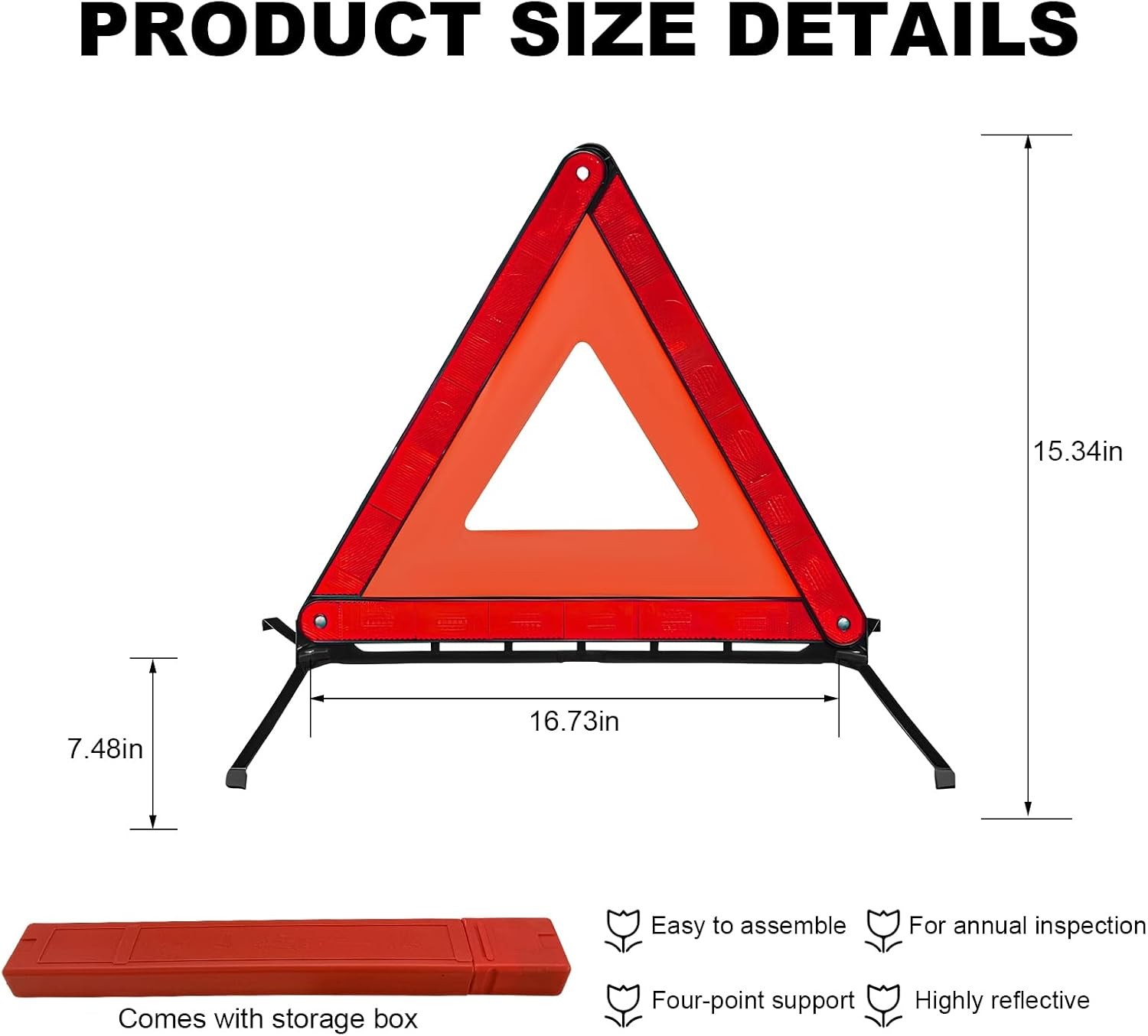 Foldable Emergency Warning Triangle Storage CaseColor: 1pcs