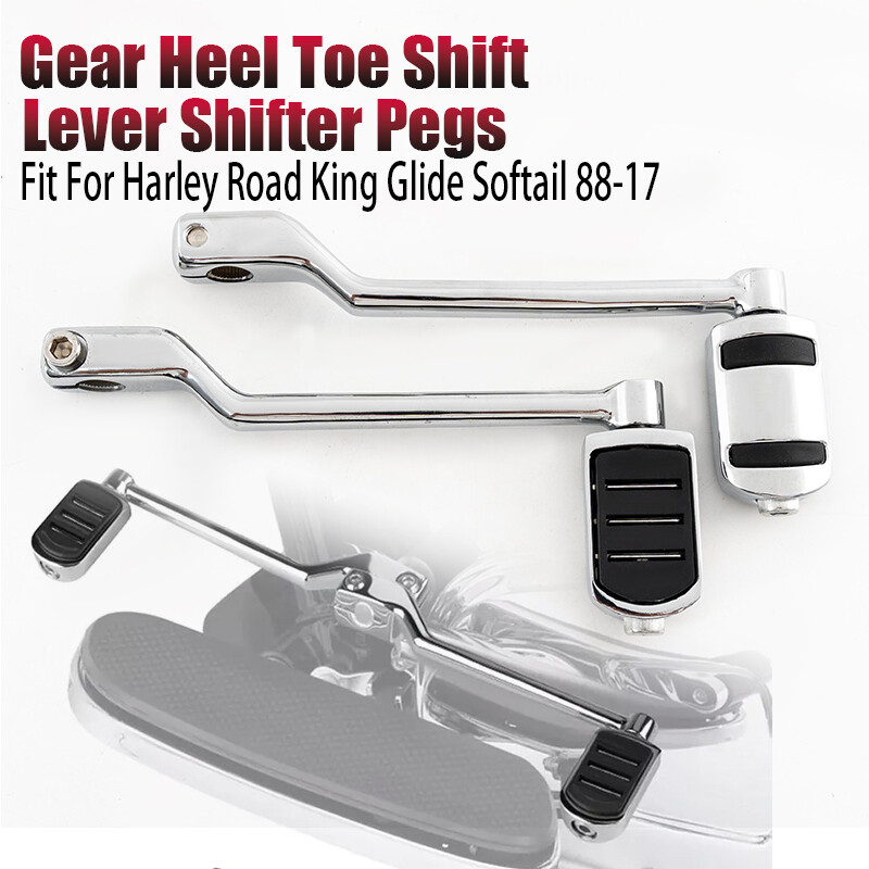 2x Chrome Gear Heel Toe Shift Lever Shifter Pegs Fit For Road King Glide Softail