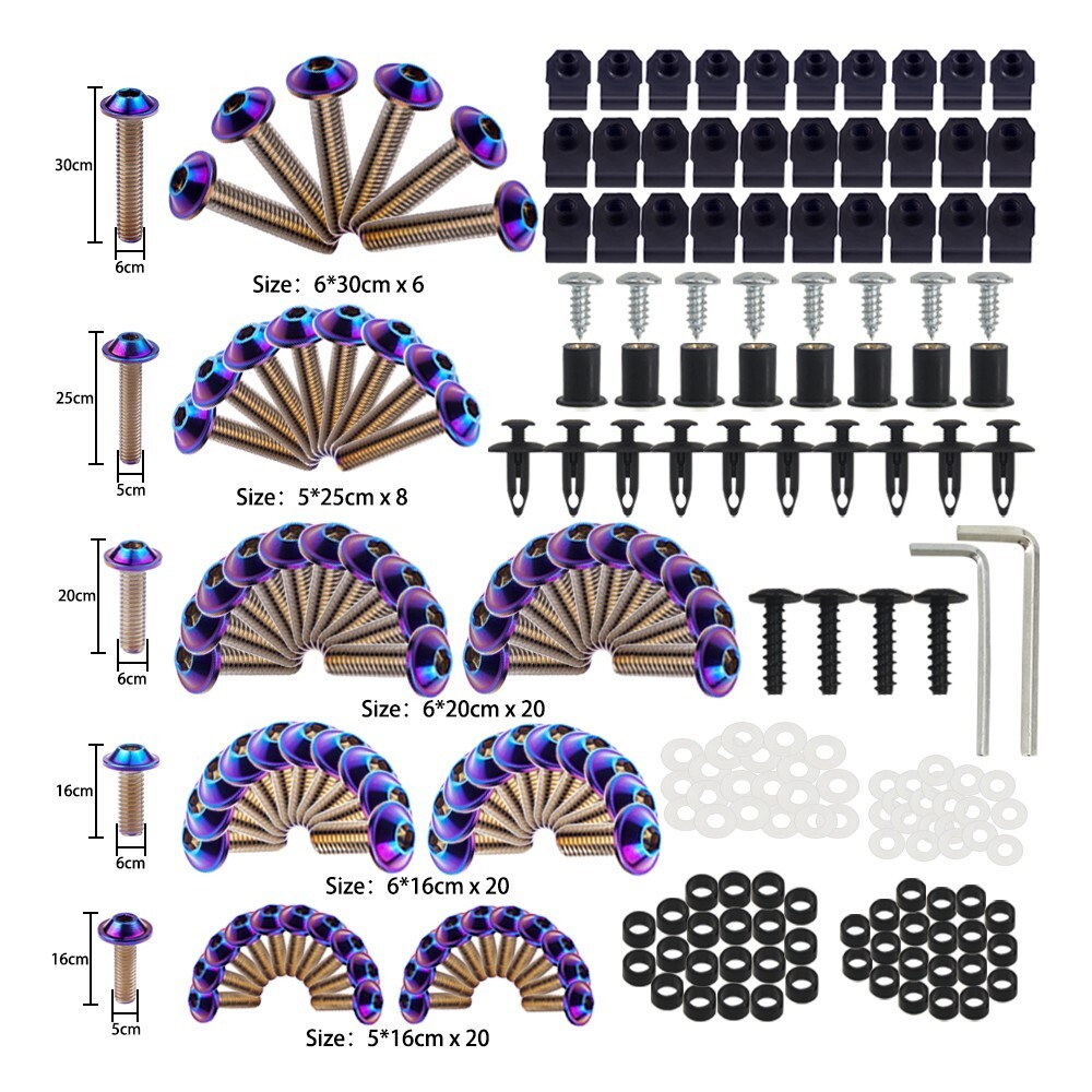 216PCS Complete Fairing Install Bolt Screw Kit for GSXR600/750 GSXR1000 GSX1300R