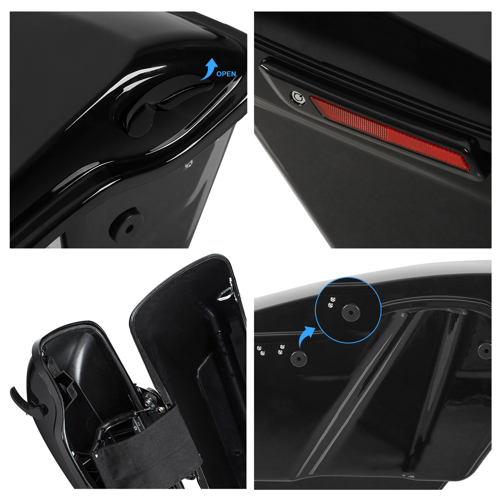 5″ Stretched Saddlebags Fit For Harley Touring Road King Electra Glide 1993-2013