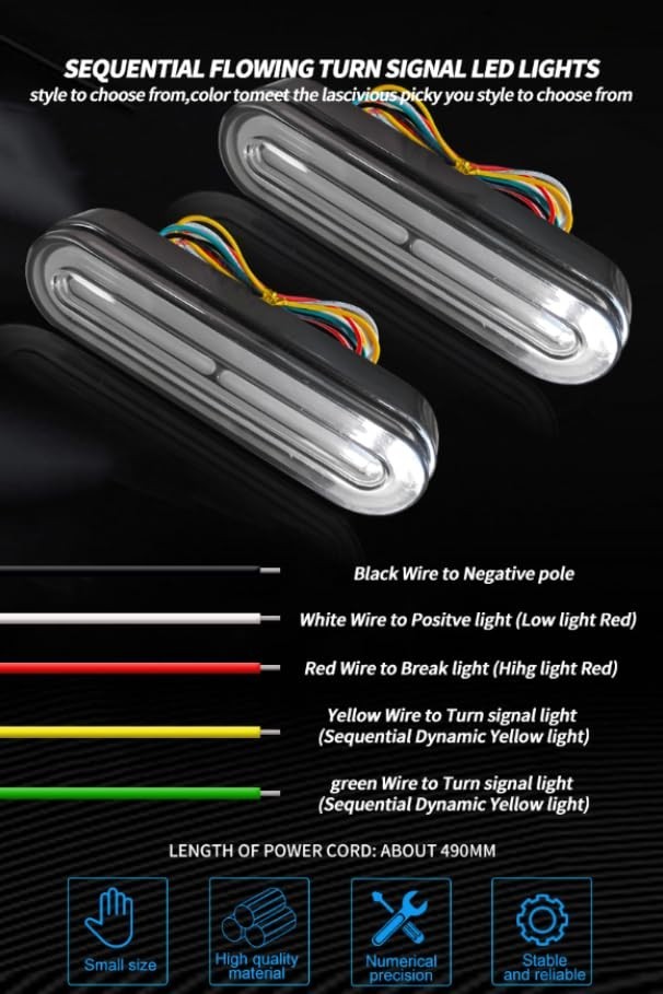 12-80V Dual Color Motorcycle Scooter Turn Signal & Tail Light Lamp – Amber/Red (