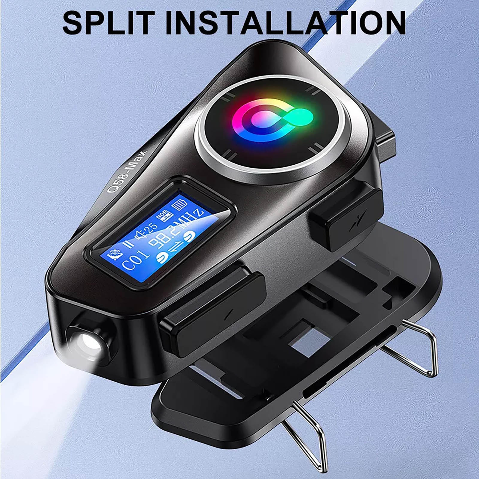 1000mAh Waterproof Bluetooth Headset Motorcycle Intercom Helmet LCD New