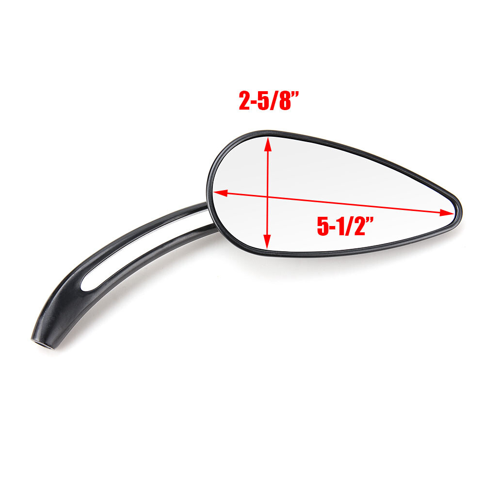 Black Skull Teardrop Motorcycle Rearview Mirrors For Harley Sportster XL883 Dyna