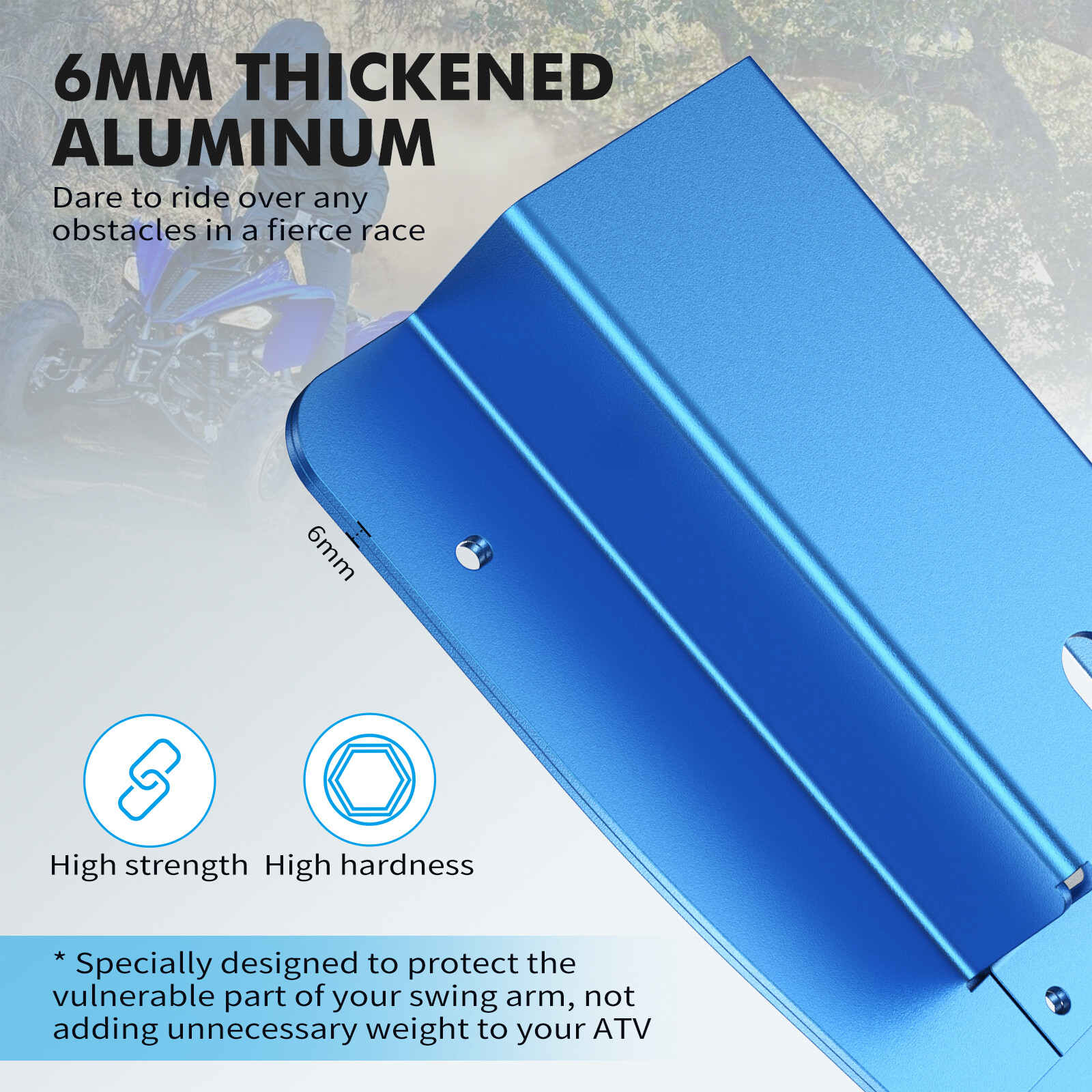 For Yamaha Raptor 700 Aluminum Swing Arm Guard Skid Plate Protection 2013-2024