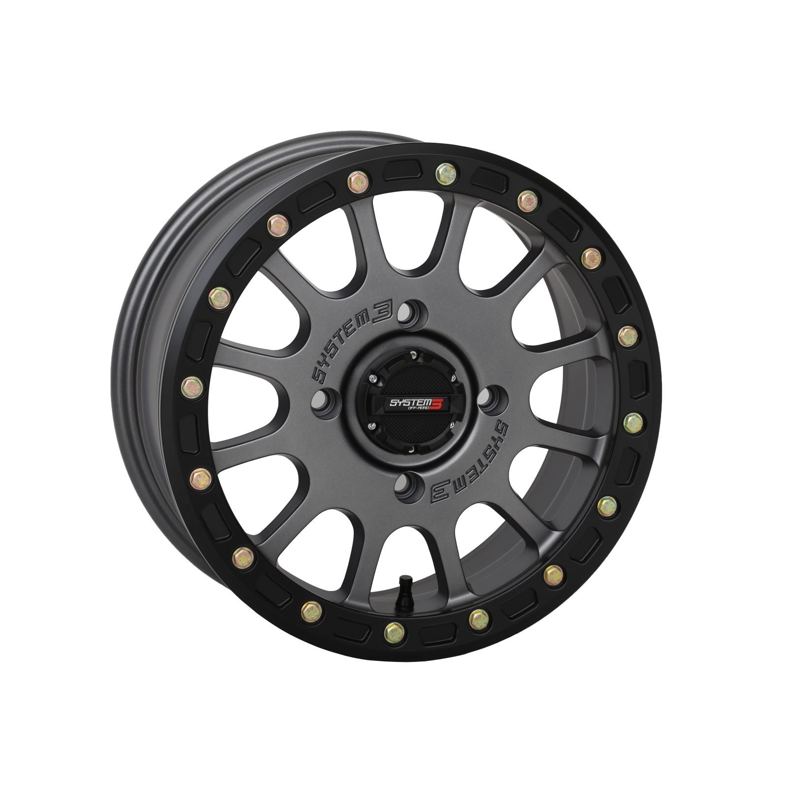 System 3 SB-5 Beadlock Wheel 15×7, 4/156, 5+2 – Matte Gunmetal 15S3-5656