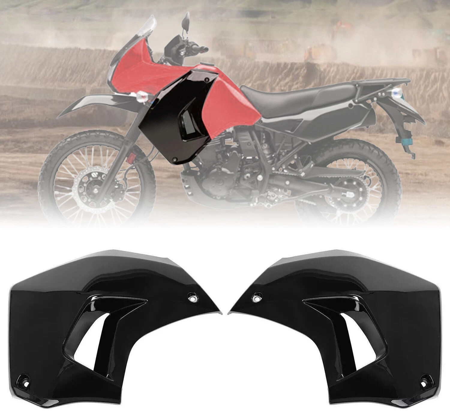 Pair Left & Right Radiator Shrouds Plastic Painted BLK For Replacement