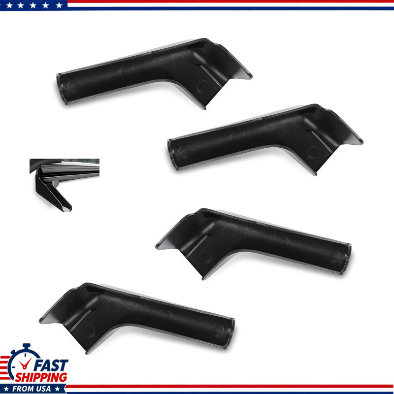 4PCS Universal RV Rain Gutter Spouts, 4.6×1.4, Left and Right Side (Color: Black