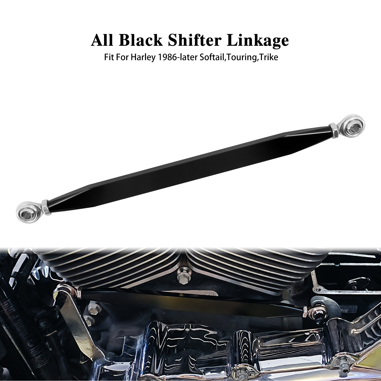 Black Gear Shift Linkage For Harley Softail Night Train Touring Road King 86-23