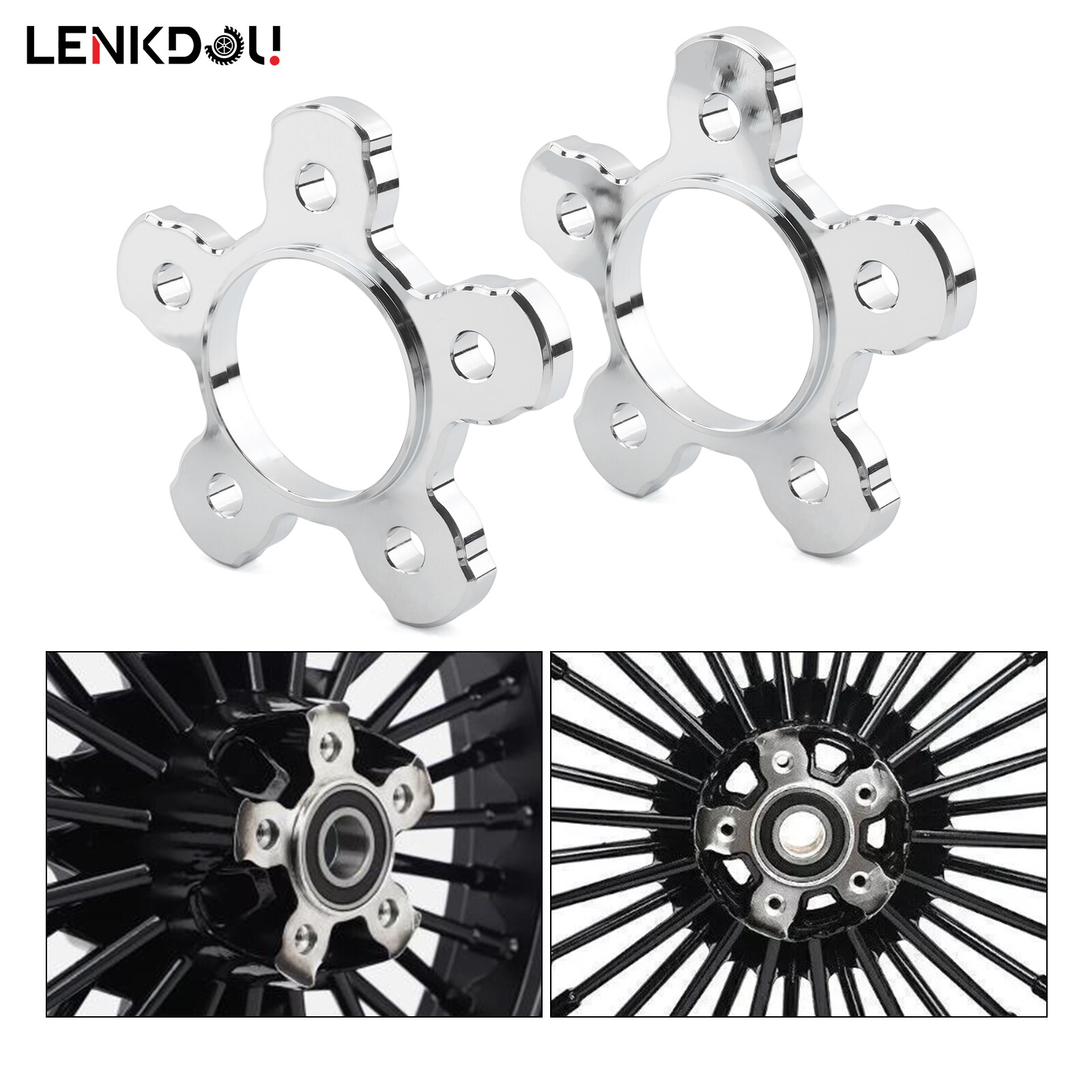 Chrome 10mm Thick Wheel Rotor Pulley Spacers For Harley Touring Flht 1984-2008