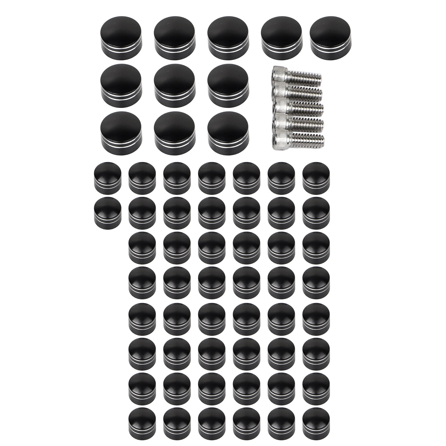 Black Cut Engine Topper Bolt Screw Caps Covers For Harley Breakout Softail FLSTN