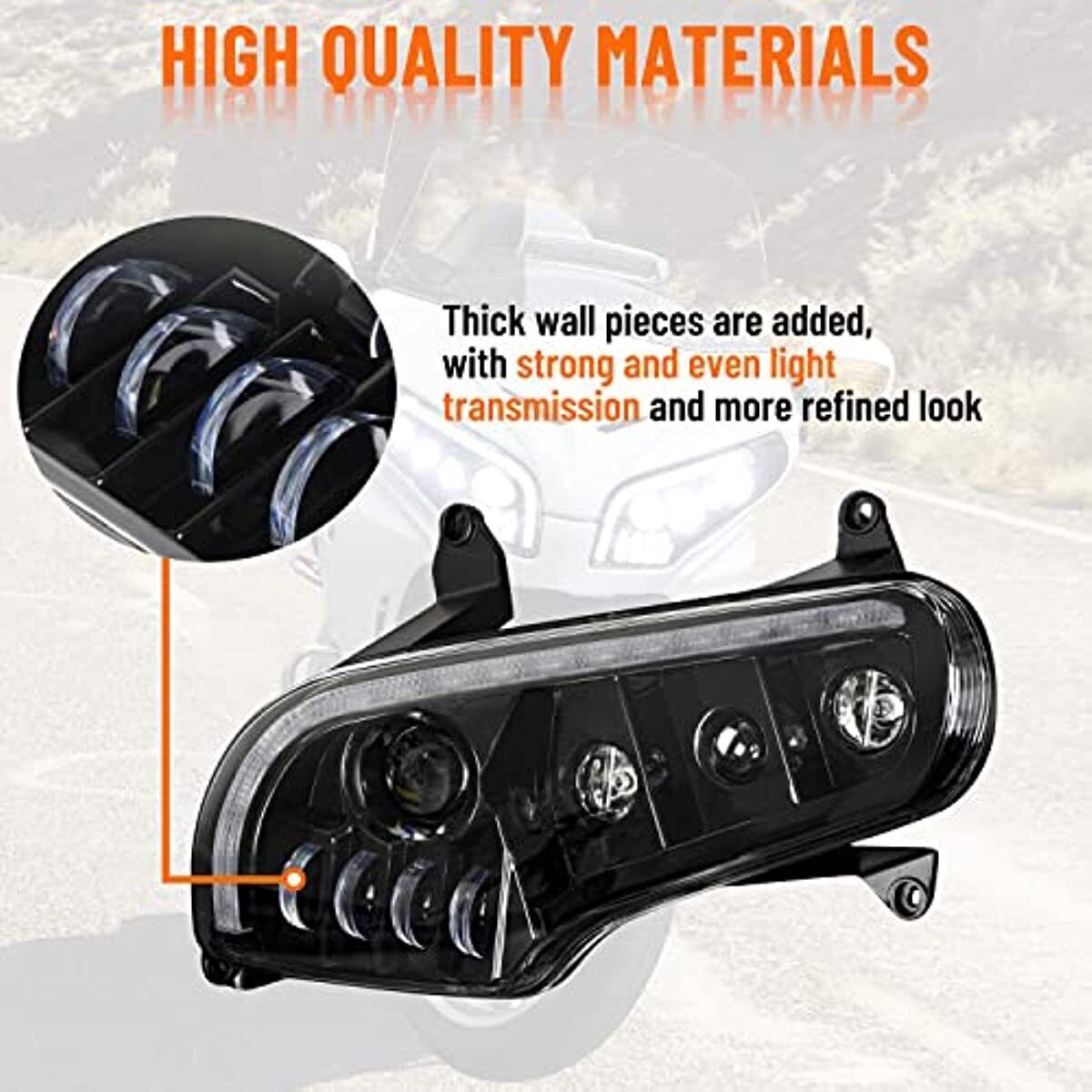 LED Front Headlight Assembly For Honda GoldWing GL1800 2001-2017 Headlamp