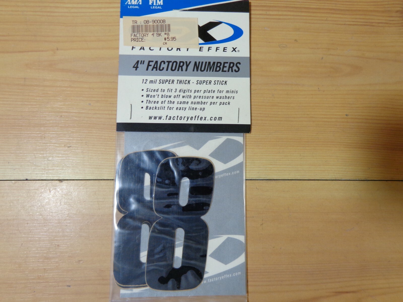 FACTORY EFFEX 6″ FACTORY NUMBERS 12 Mil Thick Pack Of Three Stickers NUMBER 8