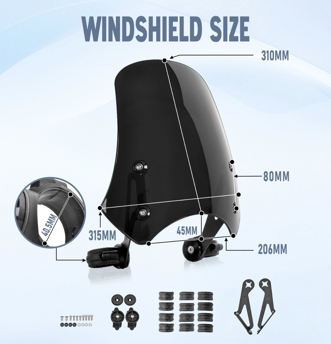 WOLFLINE ABS Windshield Harley Dyna Softail Models Front Windscreen US Stock L3