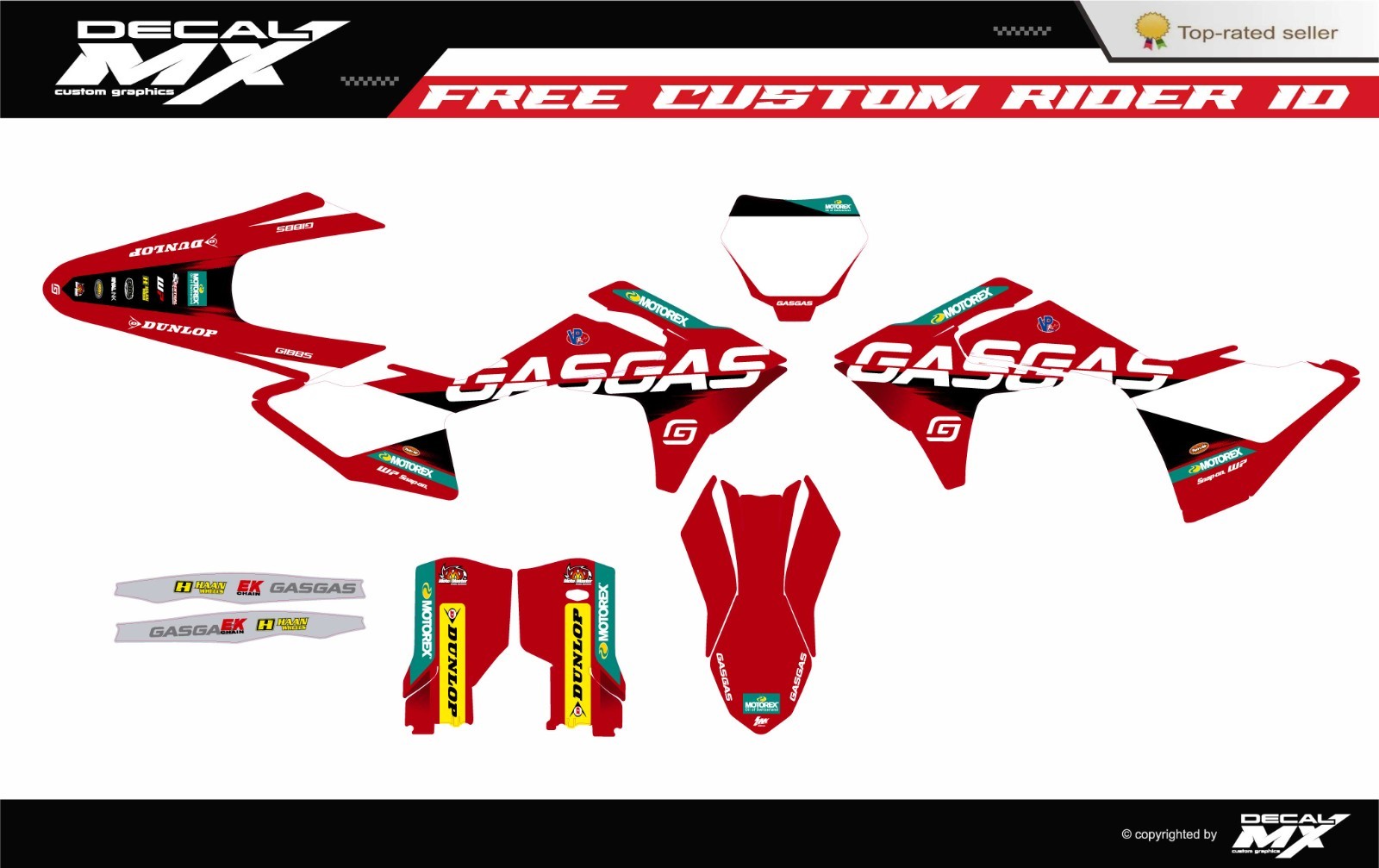 Fits GASGAS EX and EC125/250/350/450 MC125/250/350/450 2024 2025 Graphic kit
