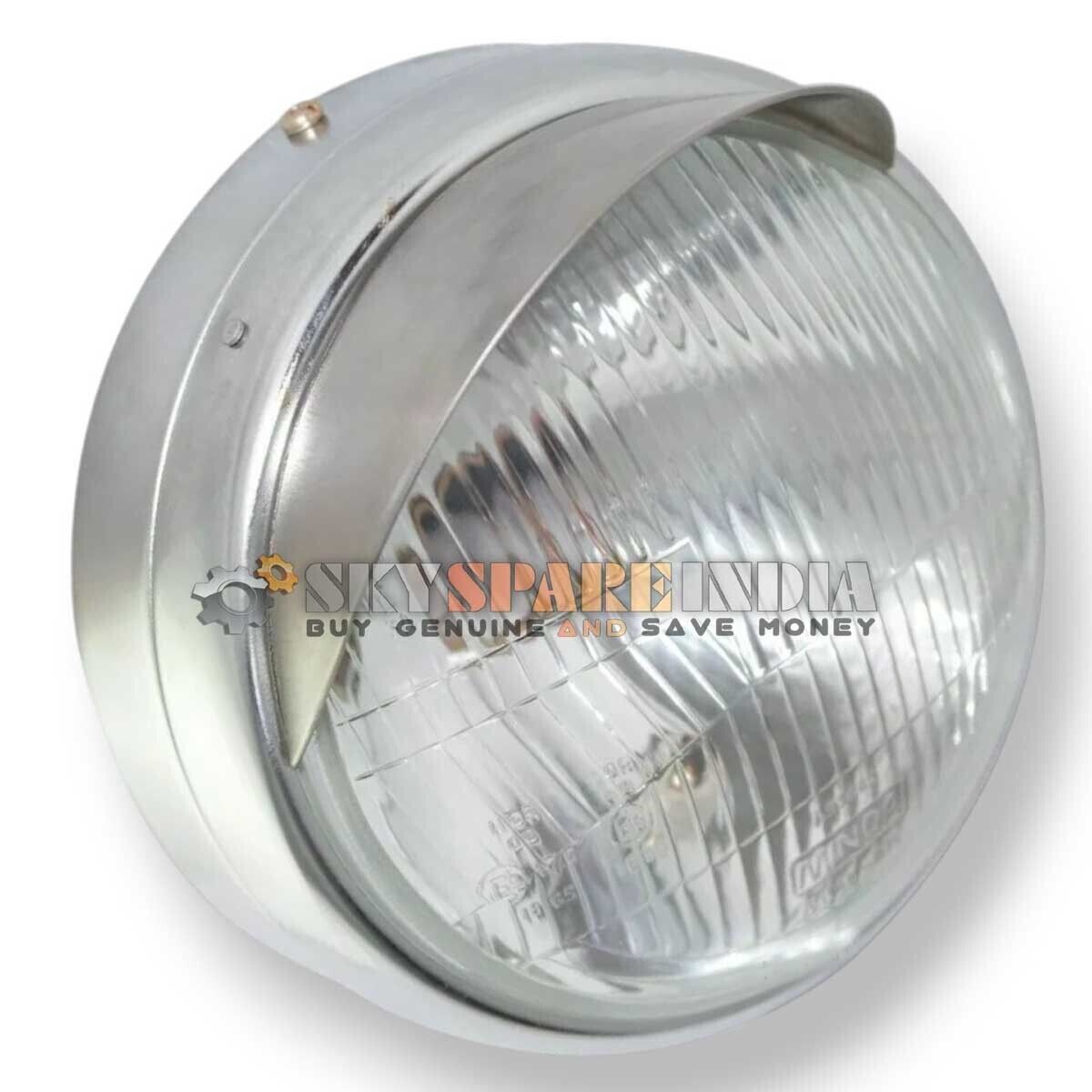 7″ Headlight Headlamp With Peak Fits For Royal Enfield Classic Uce 350/500cc