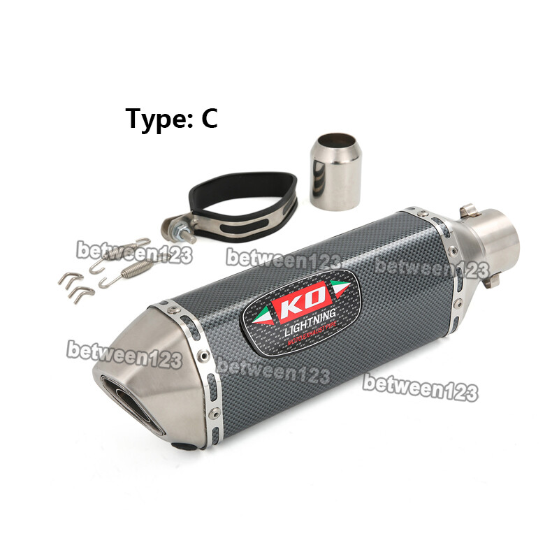 51mm Universal Motorcycle 370mm Exhaust Loud Silencer Tip Muffler Tail Pipe