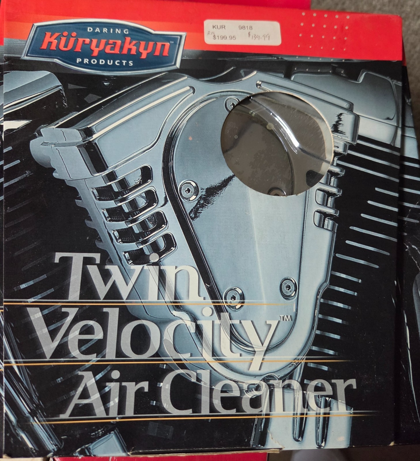 Kuryakyn Chrome Twin Velocity Air Cleaner 9818 93-99 Harley Davidson Evo BT Twin