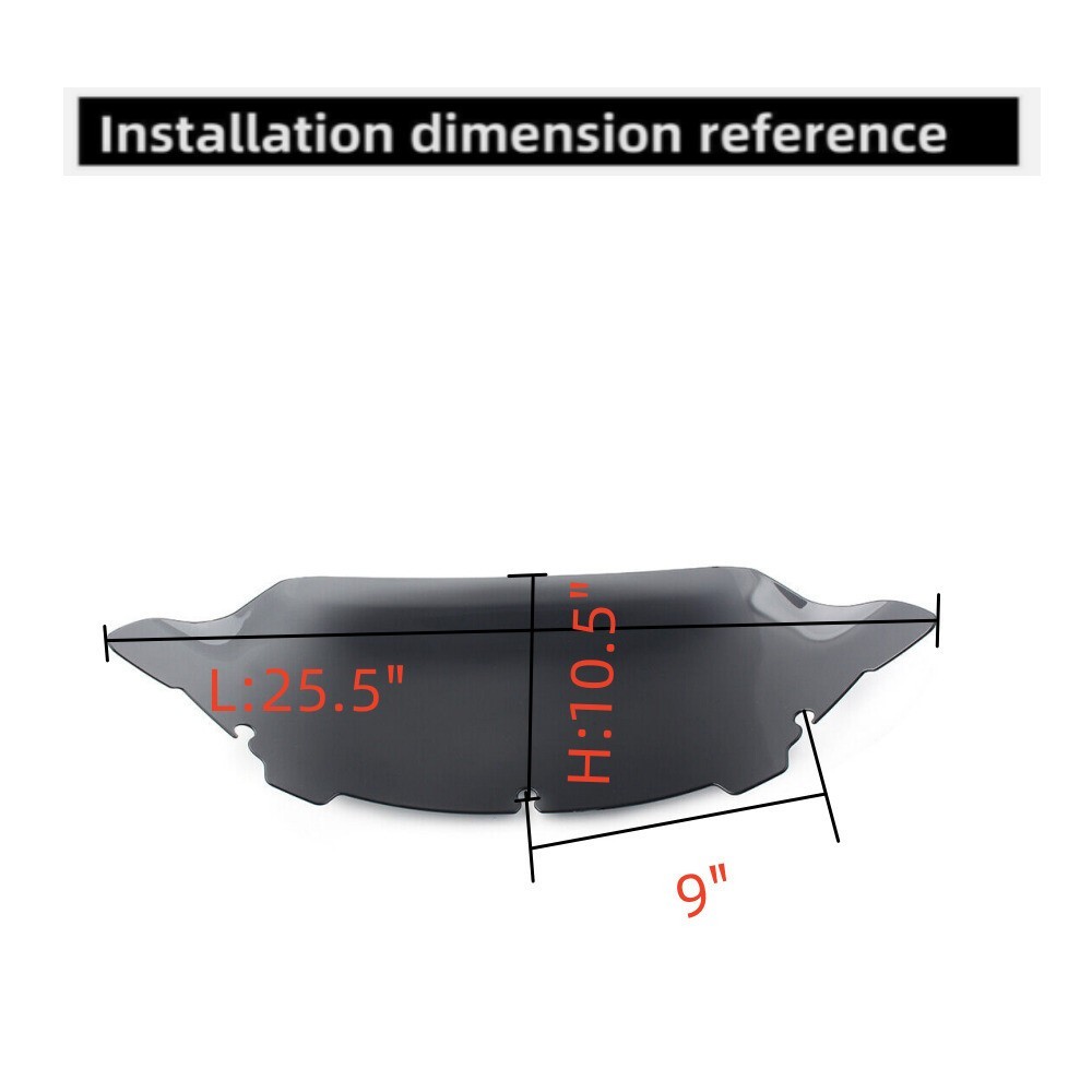 10.5″ Wave Smoke Windshield Windscreen For Harley Touring Street Glide 2014-2024