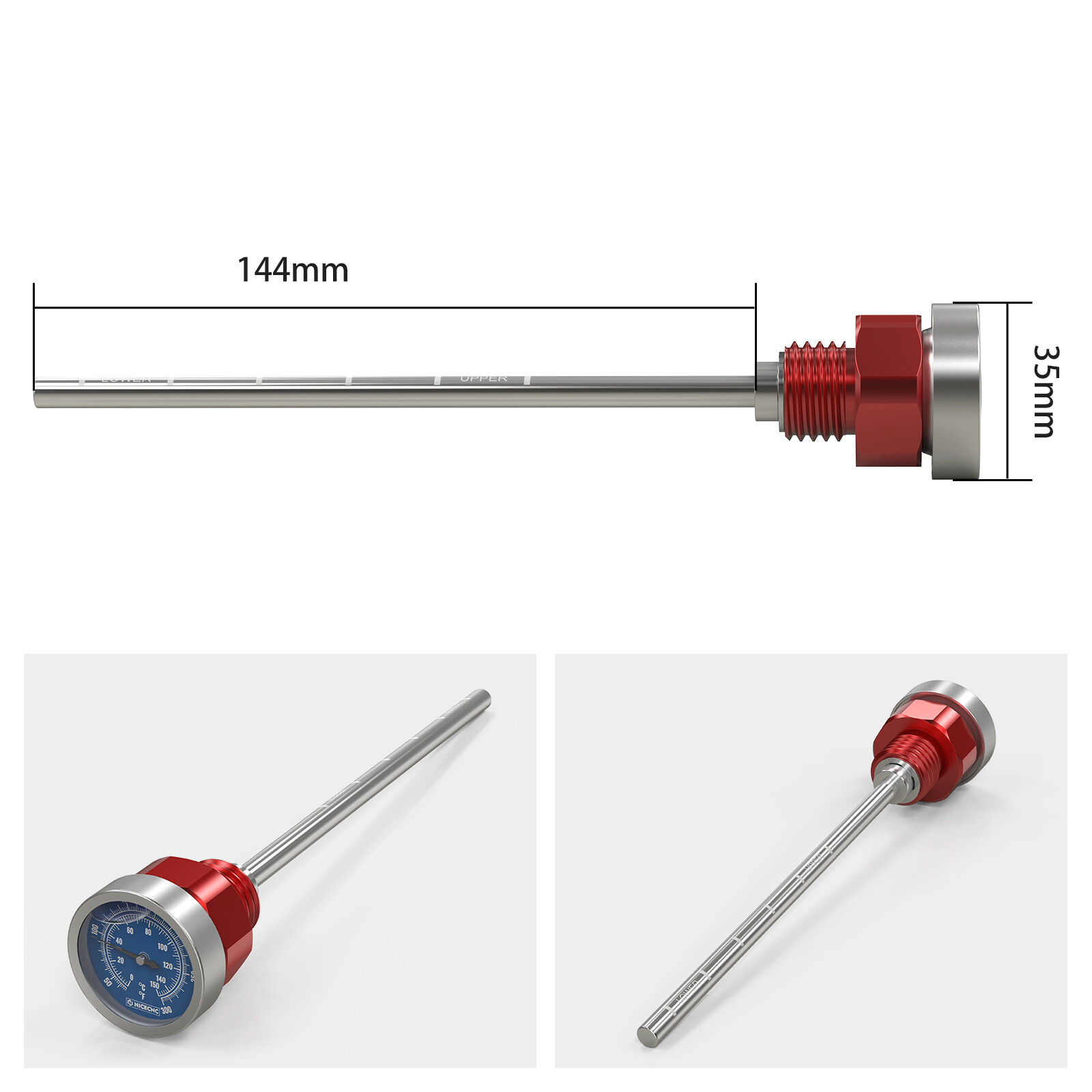 NICECNC Oil Temperature Thermometer Dipstick For Honda XR 650L XR650L 1993-2024