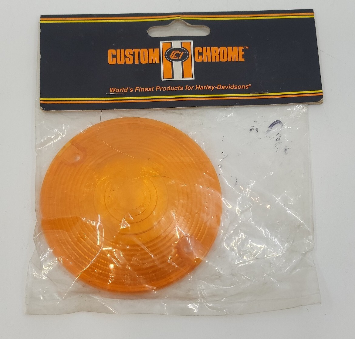 CUSTOM CHROME 26-124 AMBER TURN SIGNAL REPLACEMENT LENS OEM 68440-86 NOS