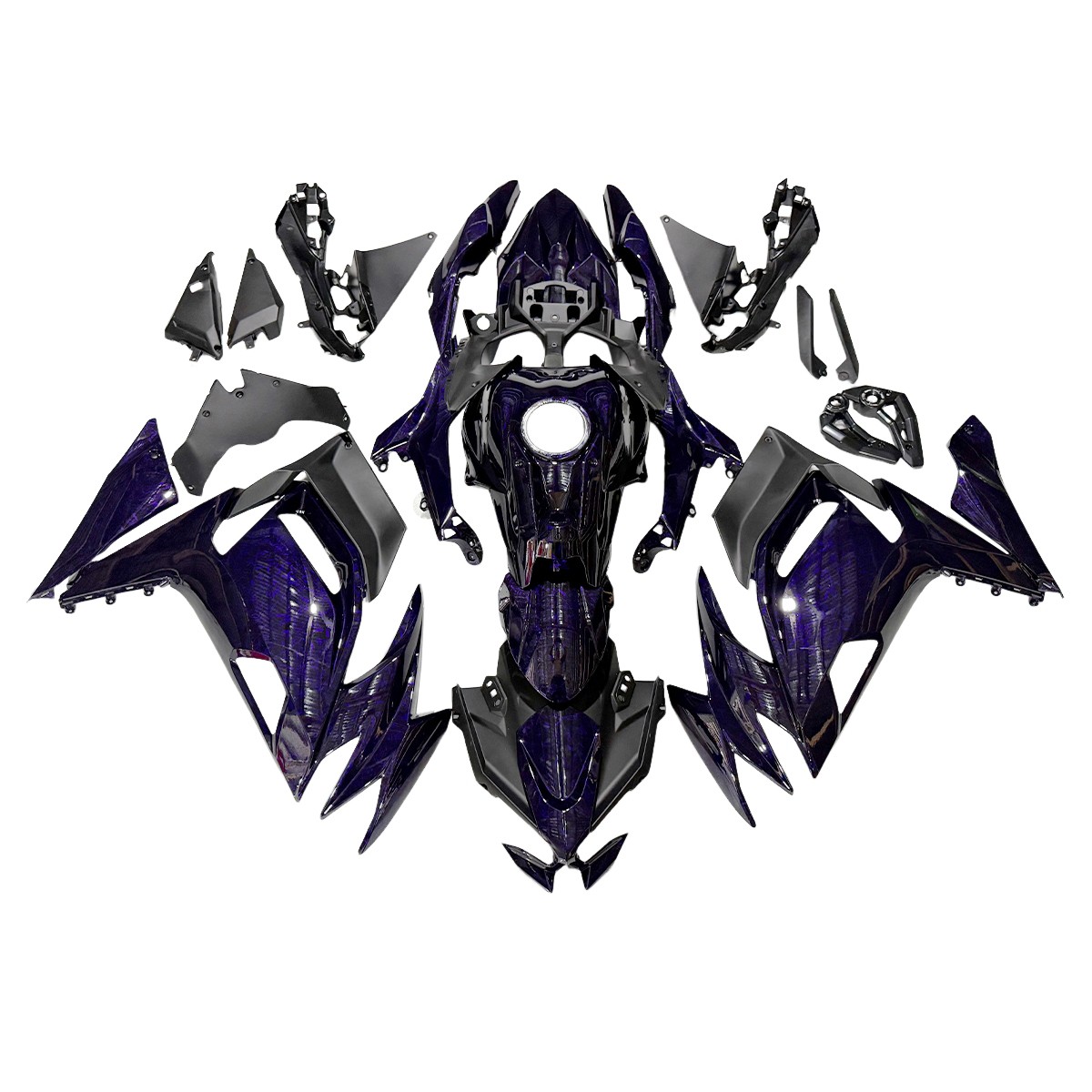 ABS Purple Forged Pattern Fairings Shell for Kawasaki Ninja 650 EX650 2020-2026