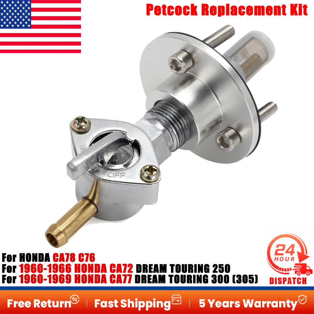 For Honda Dream 305 250 Touring Fuel Gas CA72 CA77 60-69 CA78 C76 Tank Petcock